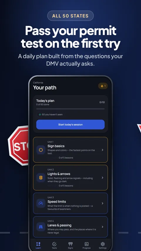 DMV Permit Test Prep 2026 app screenshots