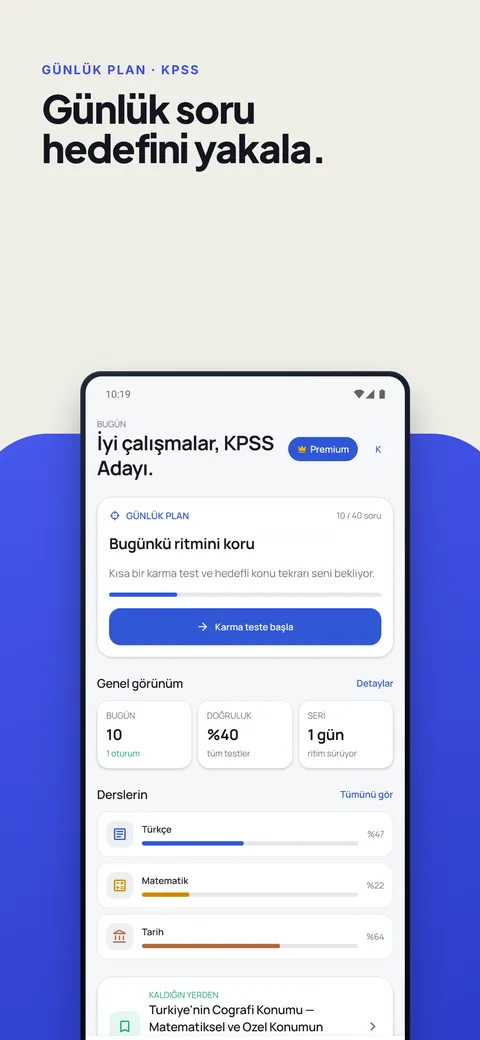 KPSS 2026: Soru Deneme uygulama ekran görüntüleri